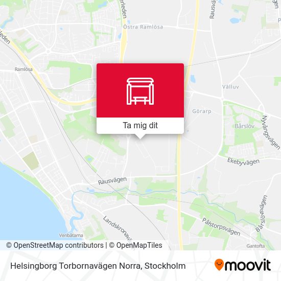 Helsingborg Torbornavägen Norra karta