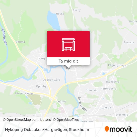 Nyköping Oxbacken/Hargsvägen karta