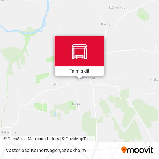 Västerlösa Kornettvägen karta