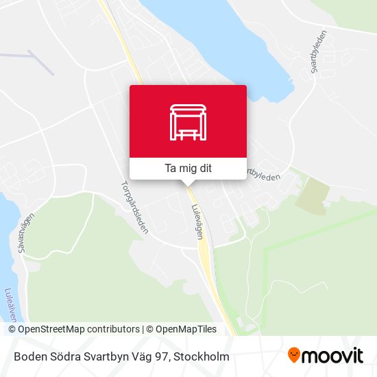 Boden Södra Svartbyn Väg 97 karta