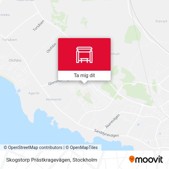 Skogstorp Prästkragevägen karta