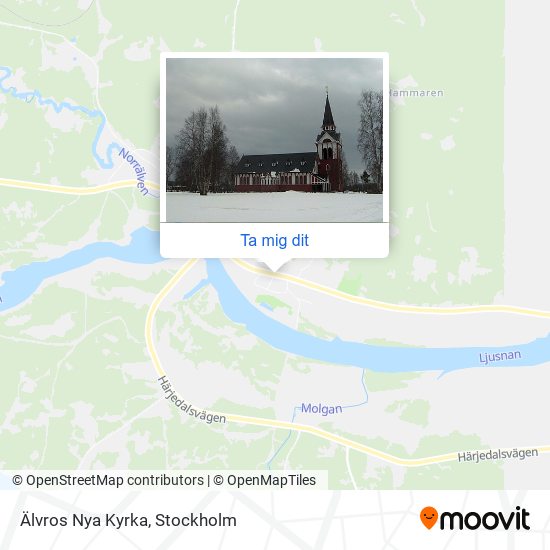 Älvros Nya Kyrka karta