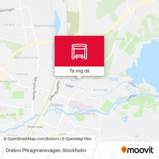 Örebro Phragménsvägen karta