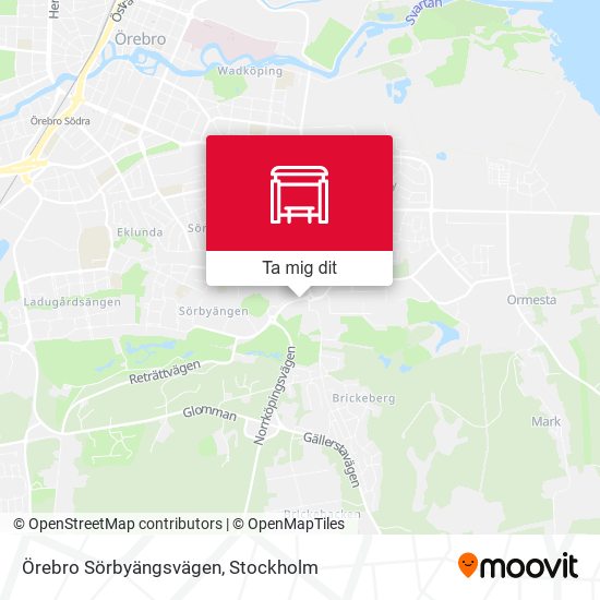 Örebro Sörbyängsvägen karta