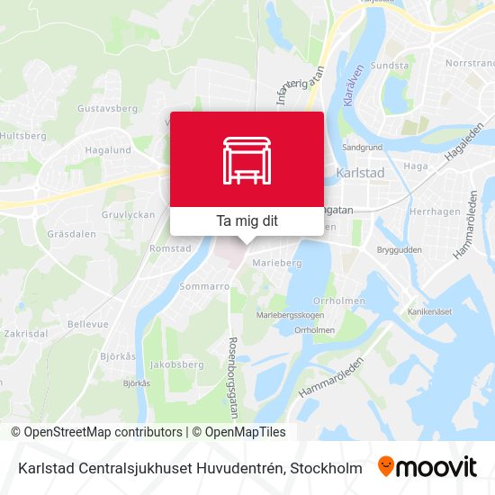 Karlstad Centralsjukhuset Huvudentrén karta
