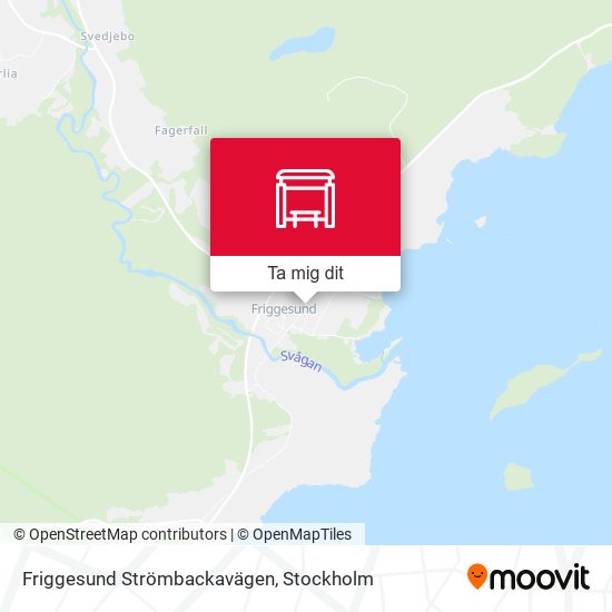 Friggesund Strömbackavägen karta