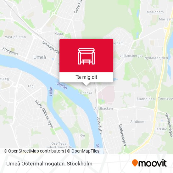 Umeå Östermalmsgatan karta