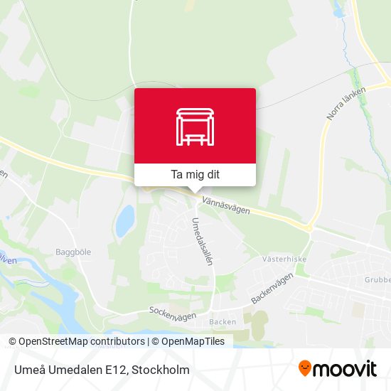 Umeå Umedalen E12 karta