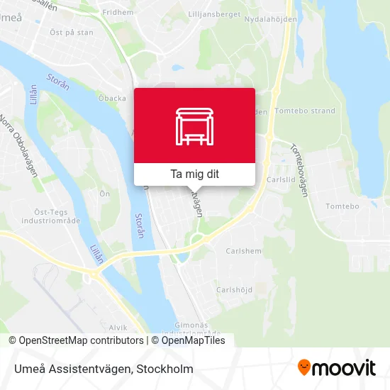 Umeå Assistentvägen karta
