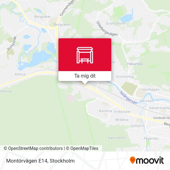 Montörvägen E14 karta
