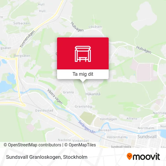 Sundsvall Granloskogen karta
