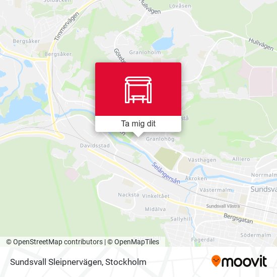 Sundsvall Sleipnervägen karta