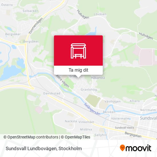 Sundsvall Lundbovägen karta
