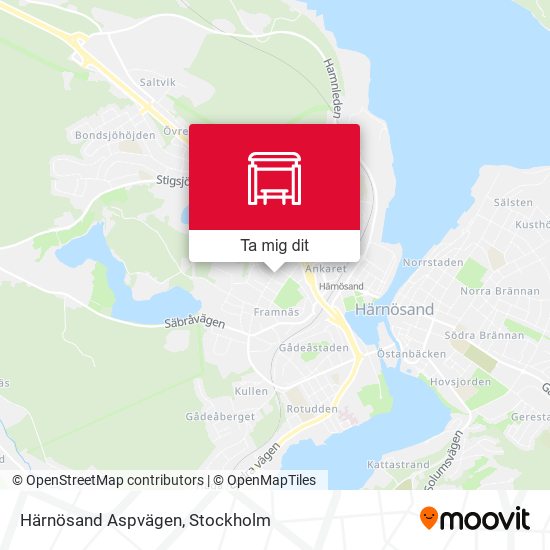 Härnösand Aspvägen karta