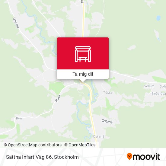 Sättna Infart Väg 86 karta