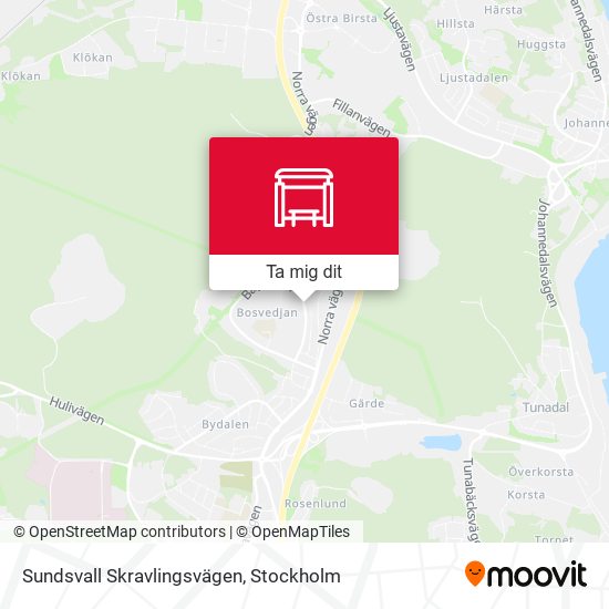 Sundsvall Skravlingsvägen karta