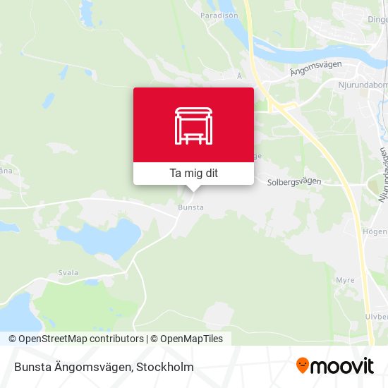 Bunsta Ängomsvägen karta