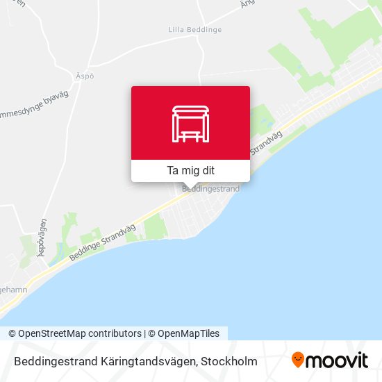 Beddingestrand Käringtandsvägen karta