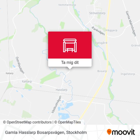 Gamla Hasslarp Bosarpsvägen karta