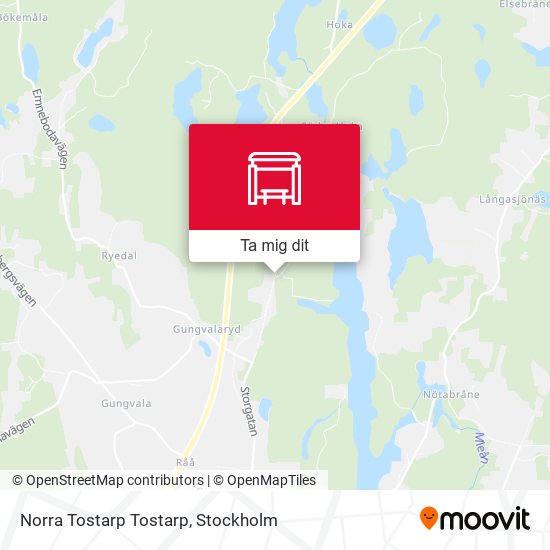 Norra Tostarp Tostarp karta