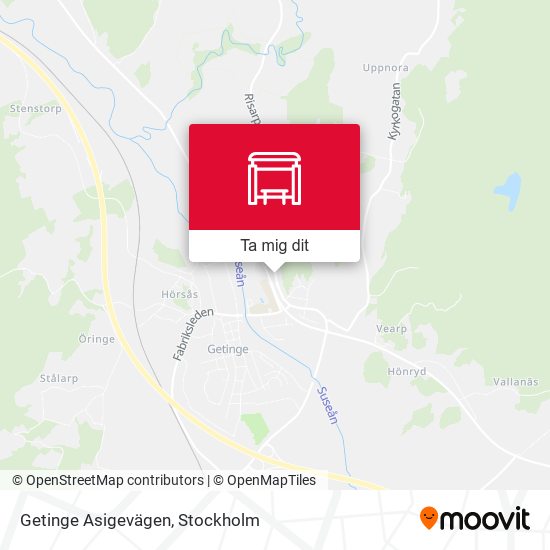 Getinge Asigevägen karta