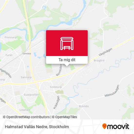 Halmstad Vallås Nedre karta