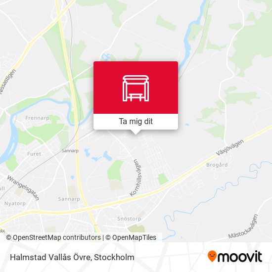 Halmstad Vallås Övre karta