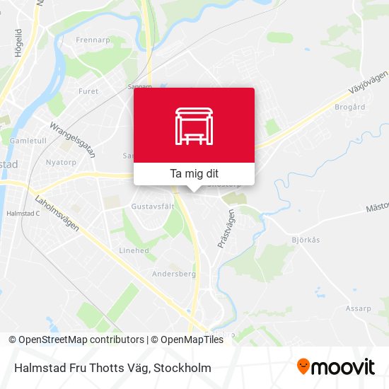 Halmstad Fru Thotts Väg karta
