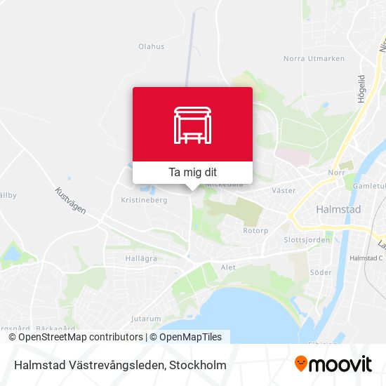 Halmstad Västrevångsleden karta