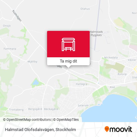 Halmstad Olofsdalsvägen karta