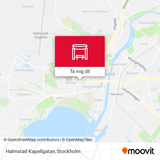 Halmstad Kapellgatan karta