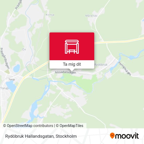 Rydöbruk Hallandsgatan karta