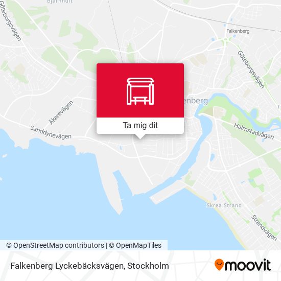 Falkenberg Lyckebäcksvägen karta