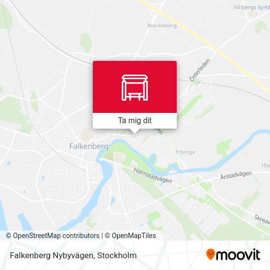 Falkenberg Nybyvägen karta