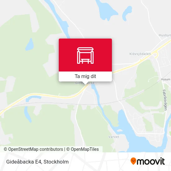 Gideåbacka E4 karta