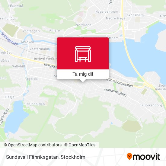 Sundsvall Fänriksgatan karta