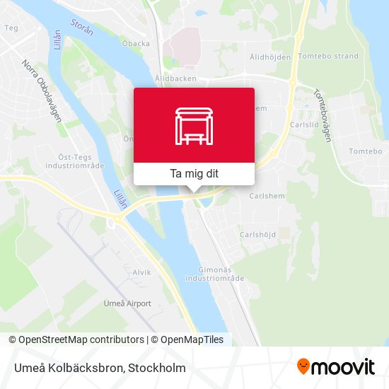 Umeå Kolbäcksbron karta