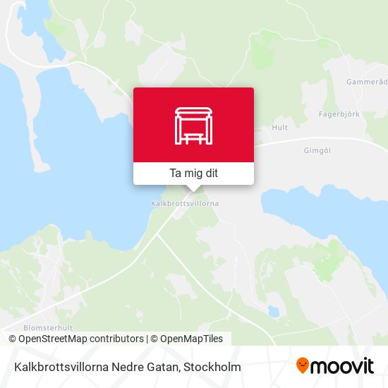 Kalkbrottsvillorna Nedre Gatan karta