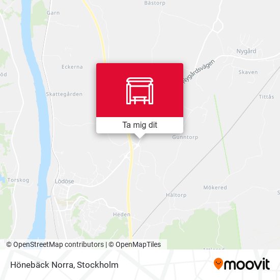 Hönebäck Norra karta