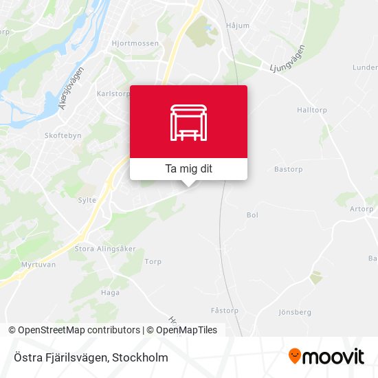Östra Fjärilsvägen karta