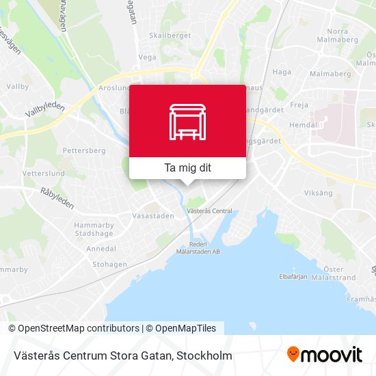 Västerås Centrum Stora Gatan karta