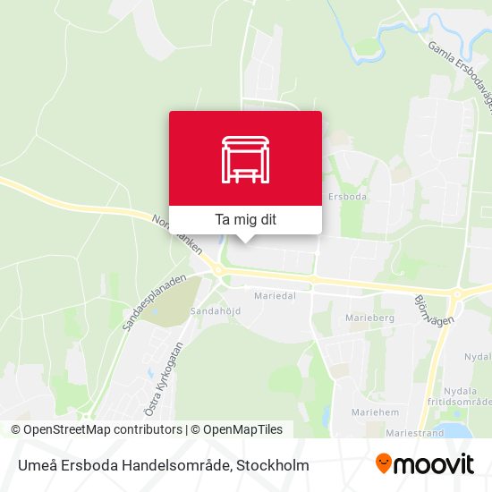 Umeå Ersboda Handelsområde karta