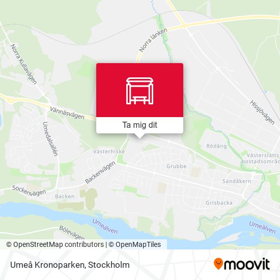 Umeå Kronoparken karta