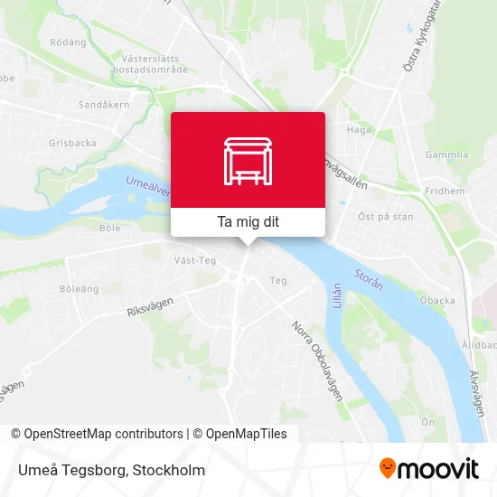 Umeå Tegsborg karta