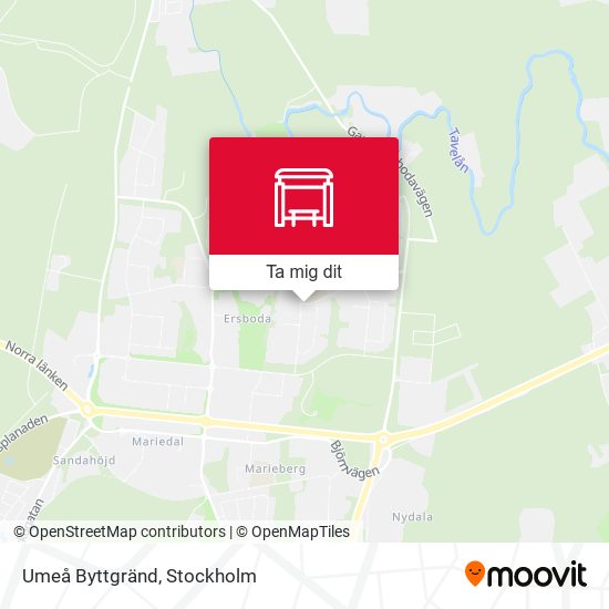 Umeå Byttgränd karta