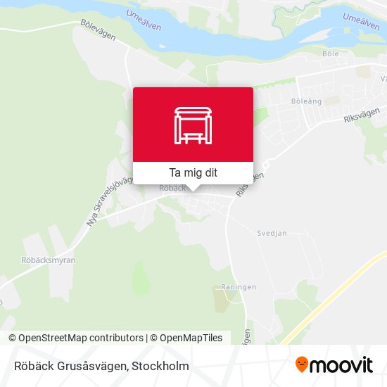 Röbäck Grusåsvägen karta