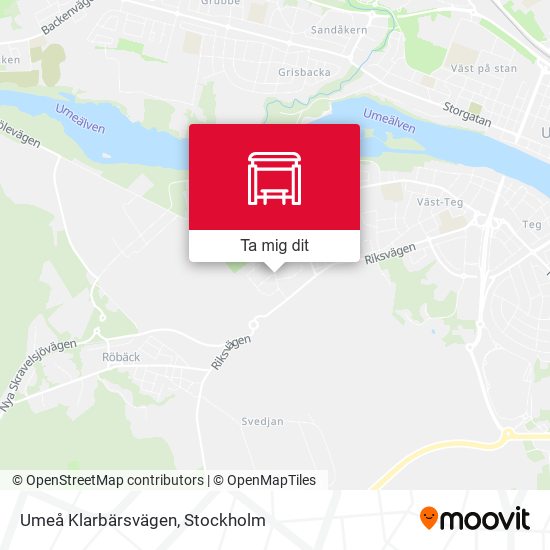 Umeå Klarbärsvägen karta