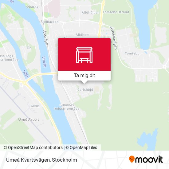 Umeå Kvartsvägen karta