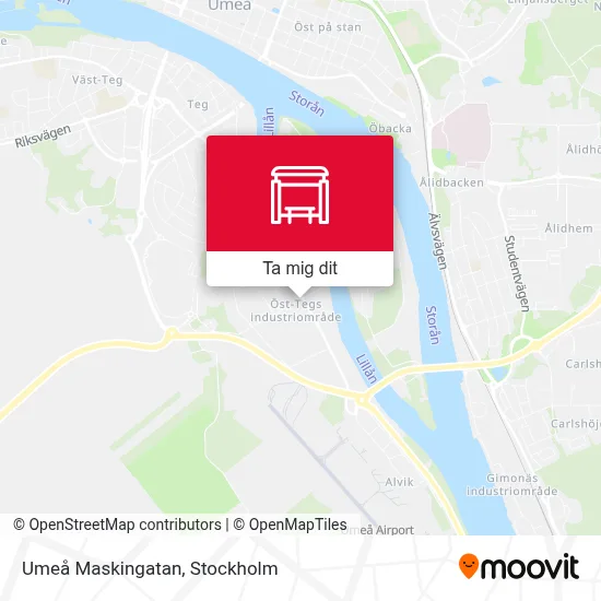 Umeå Maskingatan karta