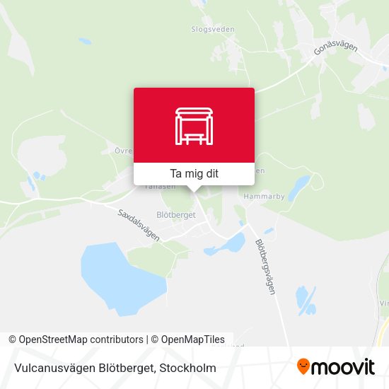 Vulcanusvägen Blötberget karta